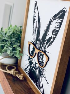 Hipster Bunny with Glasses