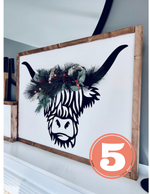 Load image into Gallery viewer, Christmas Garland Highland Cow
