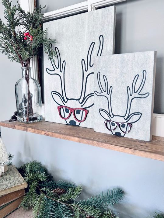 Hipster Reindeer with Glasses